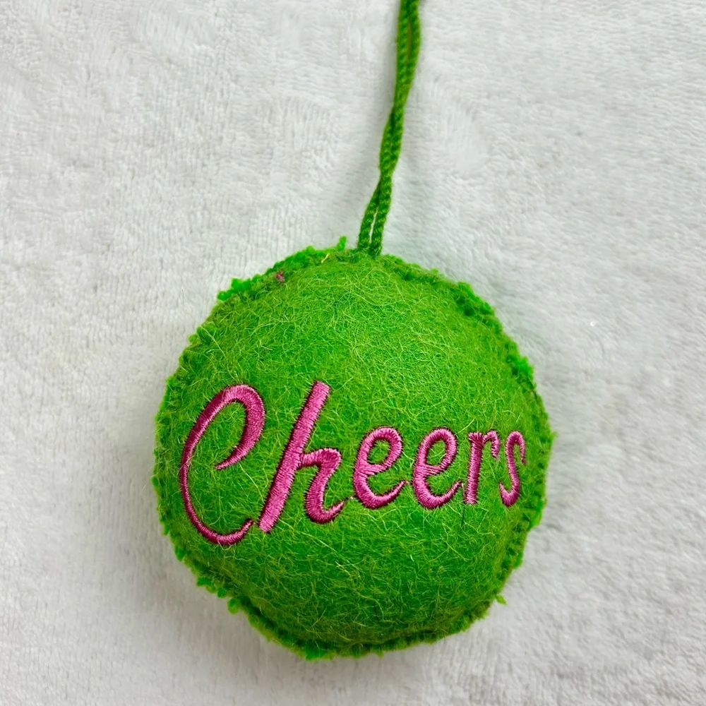 Christmas World Market Ornament Smiley Face Cheers New